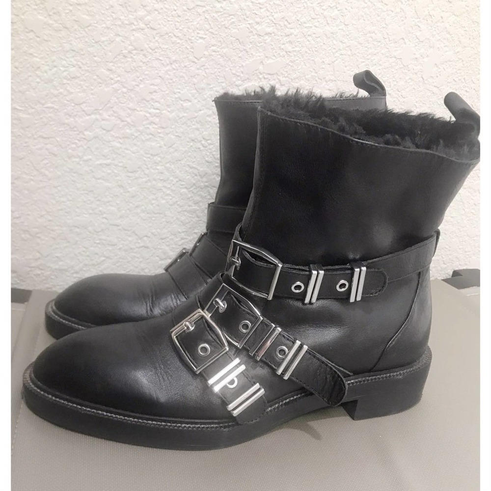Zara black leather Boots 8.5. Case#32 - Picture 2 of 5